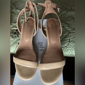 Leather Ankle-Strap Block Heel Sandals